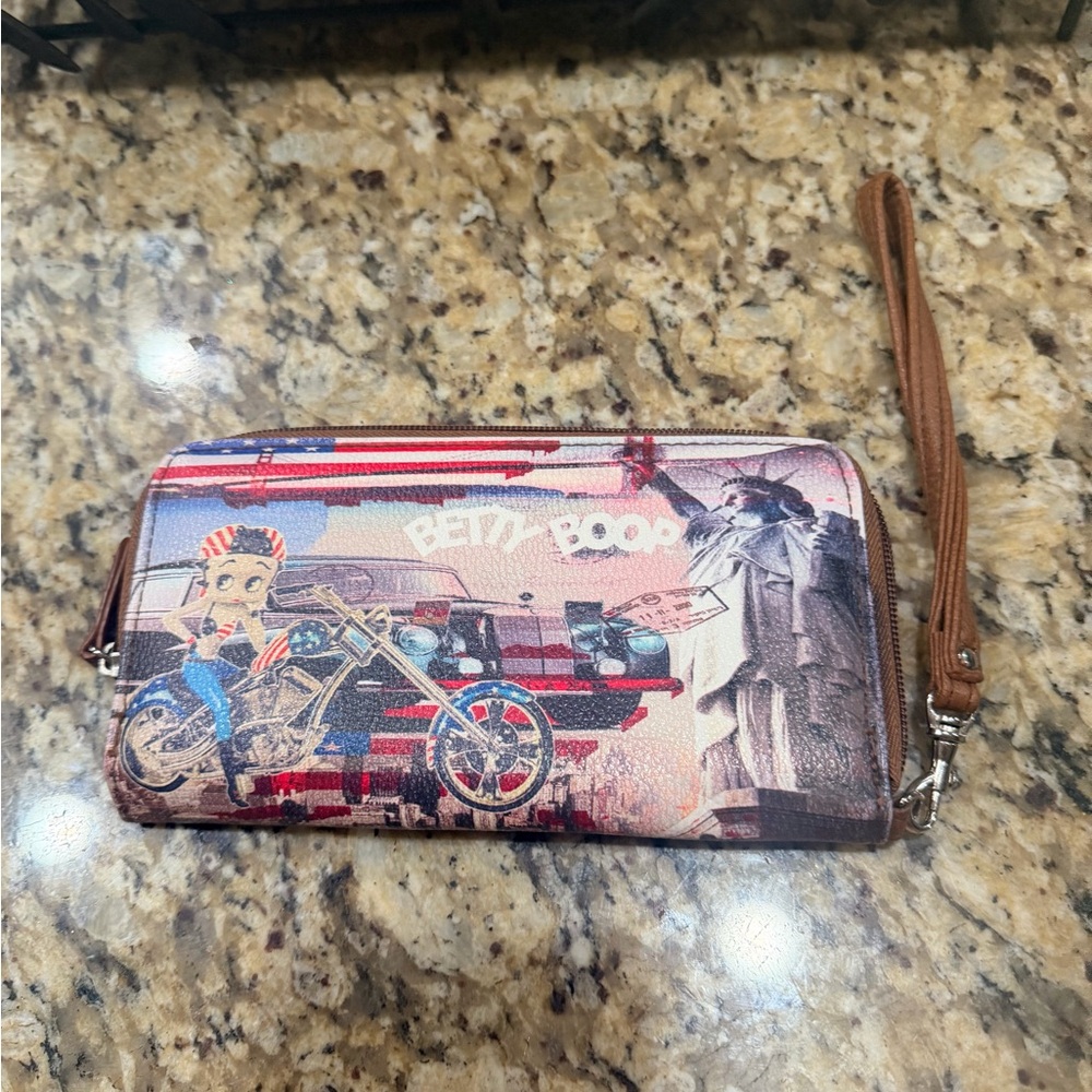 Betty Boop Motorcycle Wristlet Wallet